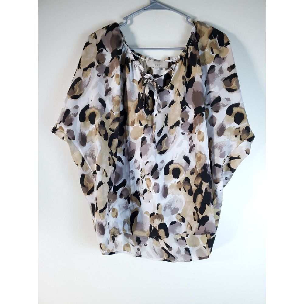 LOFT Multicolor Abstract Print Blouse